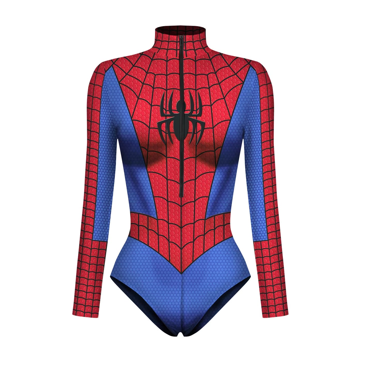 Superhero Spiderman Bodysuit for Women Captain America Cosplay 3D Print Long Sleeve Swimsuit Adult Halloween Carnival Costumes