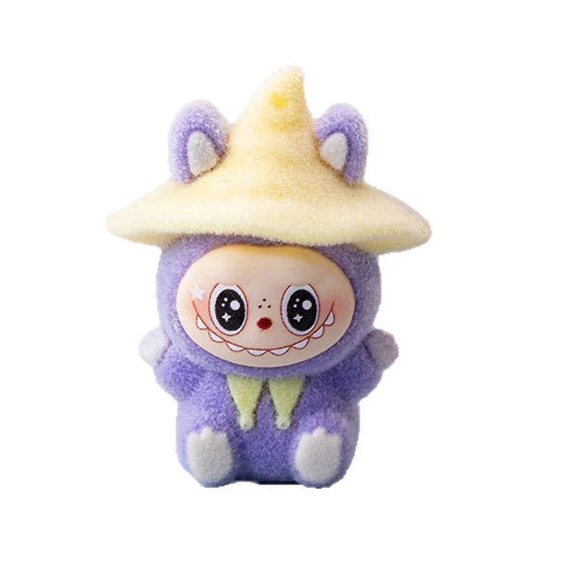1-10Pcs Lububu Anime Magician Flocked DIY Action Figure Decorative Pendant Desktop Kawaii Dolls Car Ornaments Toy Christmas Gift