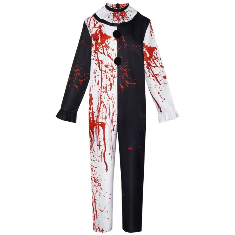 Movie Terrifier Art the Clown Cosplay Costume Adult Unisex Joker Uniform Jumpsuit Full Set Suit Halloween Outfits