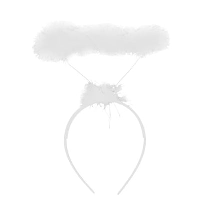 Adult Kids Angel Feather Halo Headband Women Men Halloween Birthday Costume Headpiece Stage Show Party Hair Hoop Photo Props