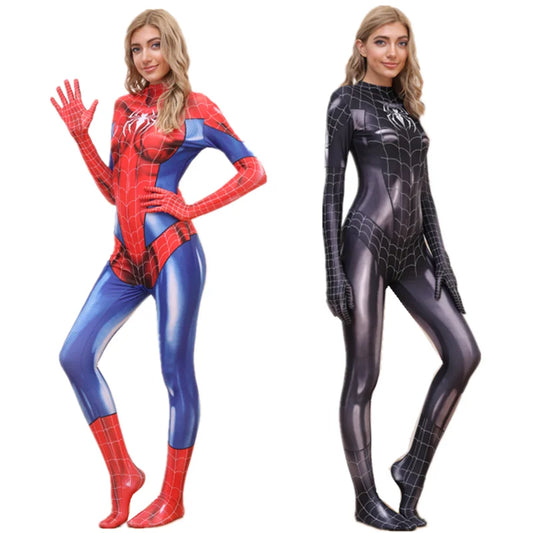 Adult Ladies Spiderman Costume Fancy Party Costume/Halloween Carnival Costume/Christmas Superhero Cosplay Jumpsuit Fashion