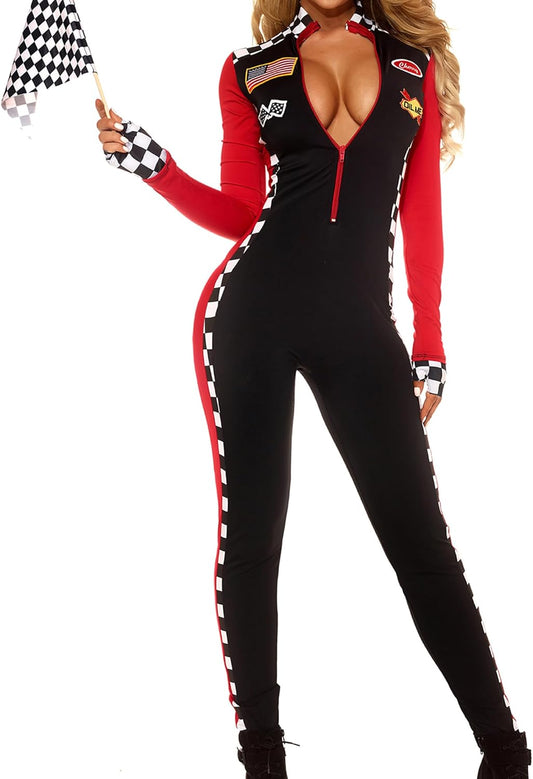 Women'S Sexy Racer Costume - Race Car Driver Costume with Sunglasses