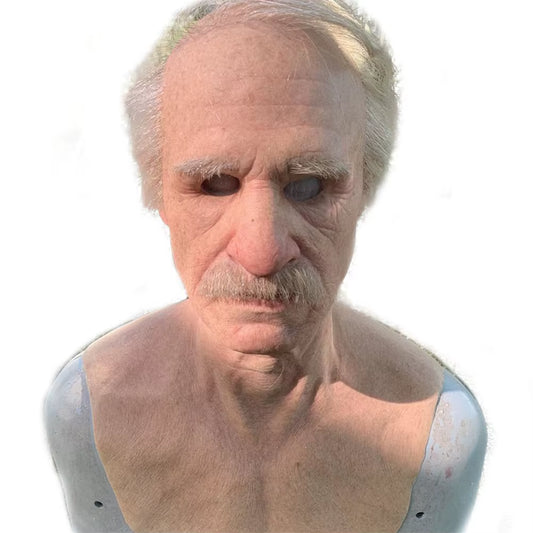 Halloween Headgear Halloween Latex Old Man Face Cover Elder Old Man Headgear for Masquerade Halloween Headgear Prop