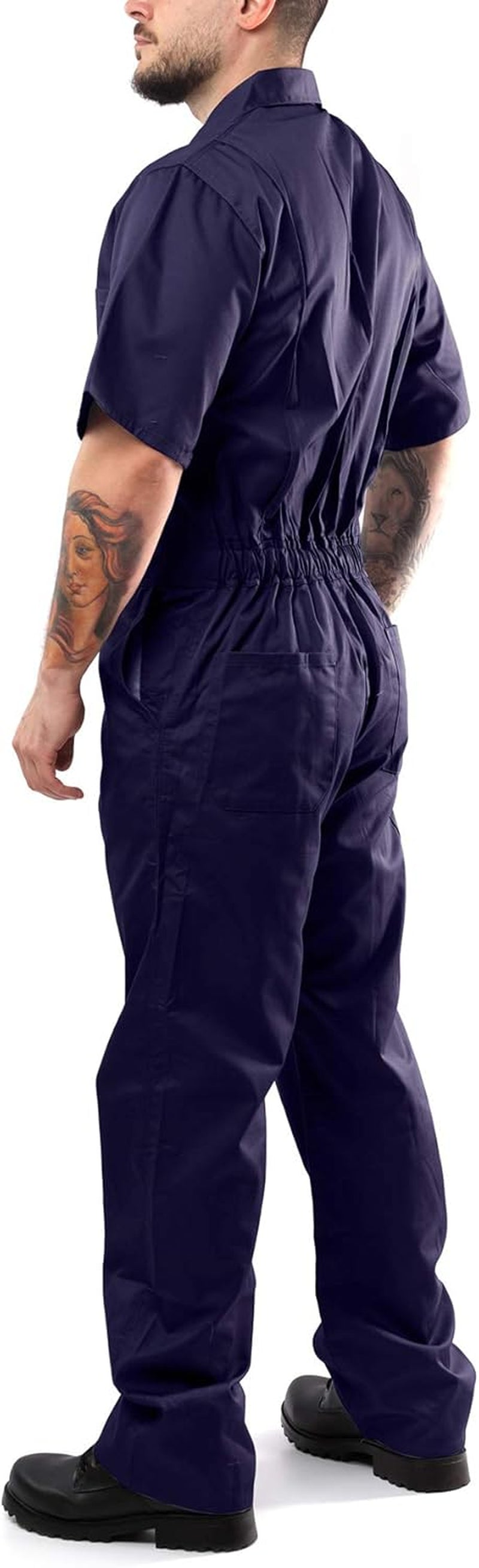 Coveralls for Men Short Sleeve - Blended - Work Jumpsuit Men