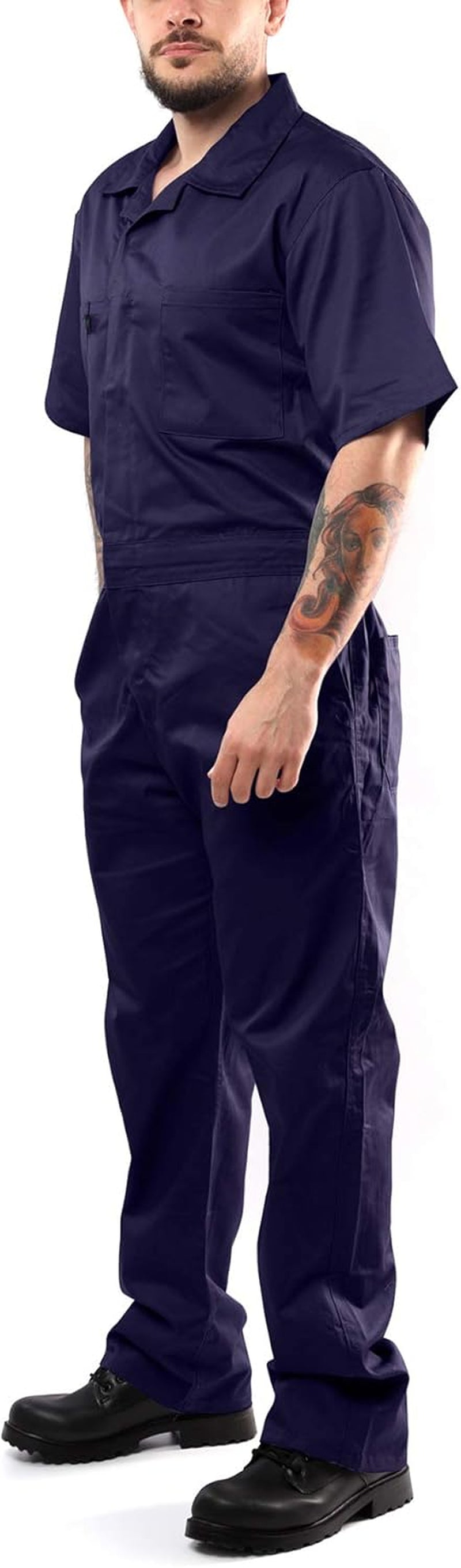 Coveralls for Men Short Sleeve - Blended - Work Jumpsuit Men