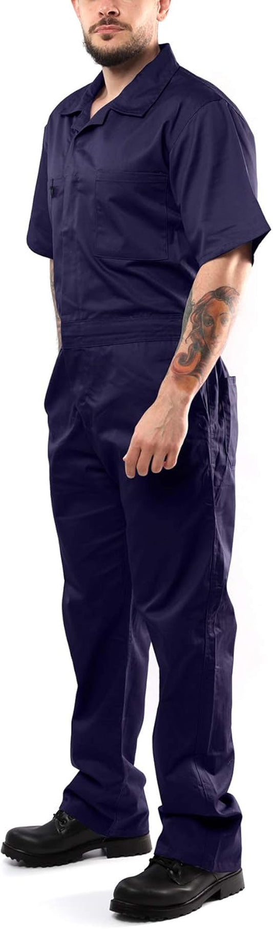Coveralls for Men Short Sleeve - Blended - Work Jumpsuit Men