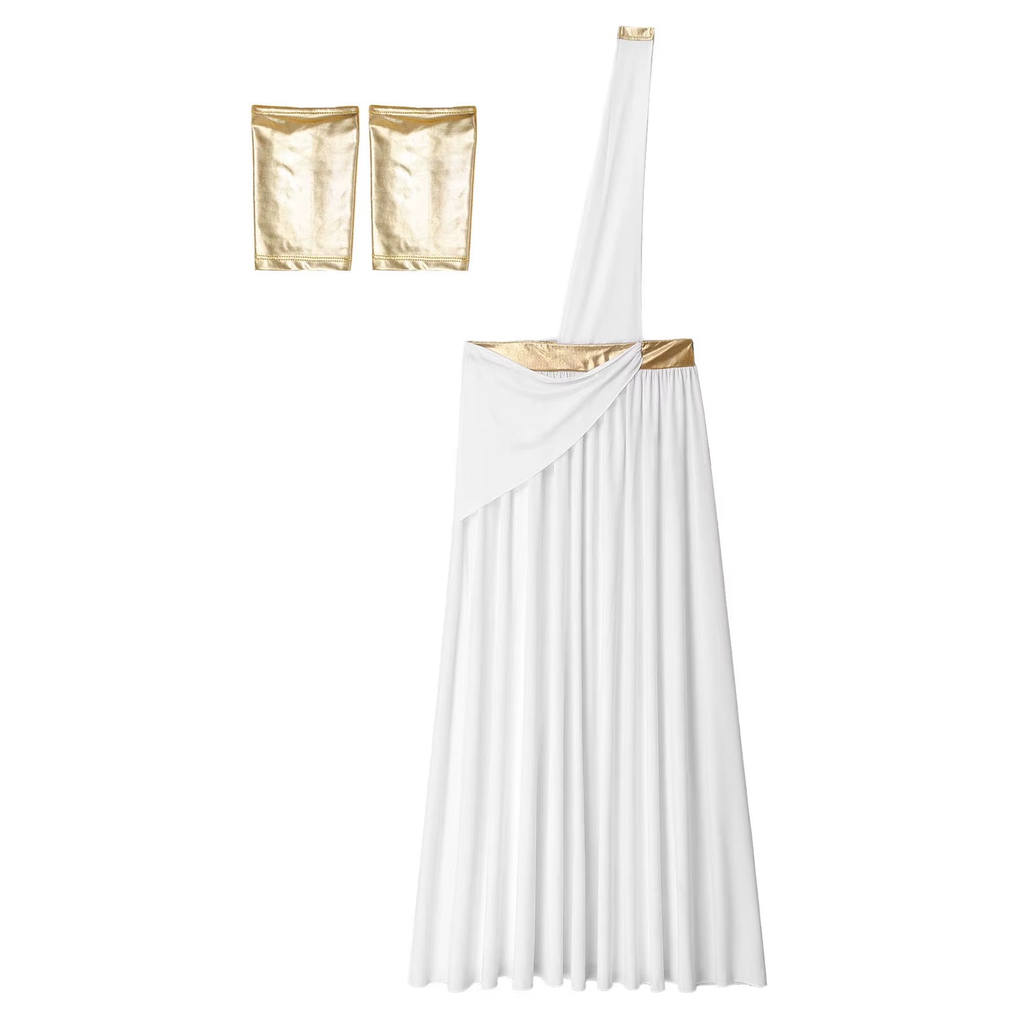 Mens Ancient Greek God Toga Gladiator Costumes Roman Emperor One Shoulder Sleeveless Robe Halloween Medieval Warrior Outfits