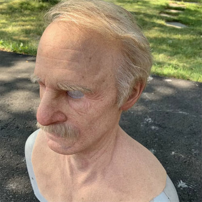 Halloween Headgear Halloween Latex Old Man Face Cover Elder Old Man Headgear for Masquerade Halloween Headgear Prop