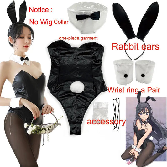 Sakurajima Mai Bunny Girl Cosplay Costume Halloween Adult Woman Senior Sister Cosplay Wig Clothes Size M/XL