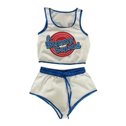 Space Lola Bunny Rabbit Cosplay Costume Rabbit Bunny Jam Costumes Women Girls Halloween Party Costumes Tops Shorts Outfit Set