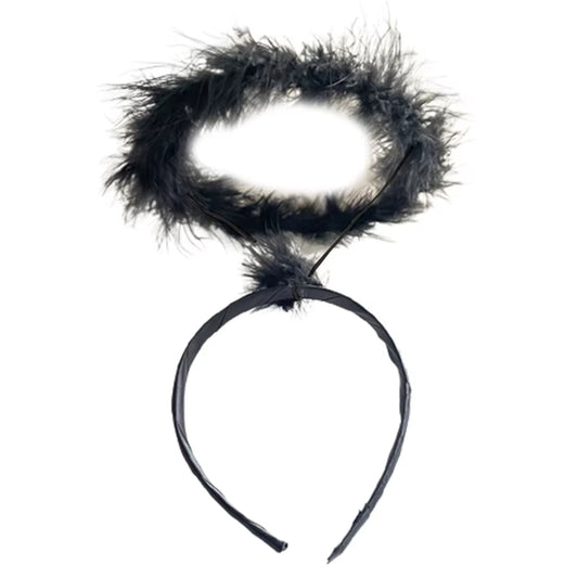Adult Kids Angel Feather Halo Headband Women Men Halloween Birthday Costume Headpiece Stage Show Party Hair Hoop Photo Props