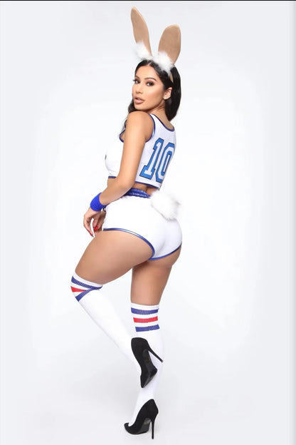 Space Lola Bunny Rabbit Cosplay Costume Rabbit Bunny Jam Costumes Women Girls Halloween Party Costumes Tops Shorts Outfit Set
