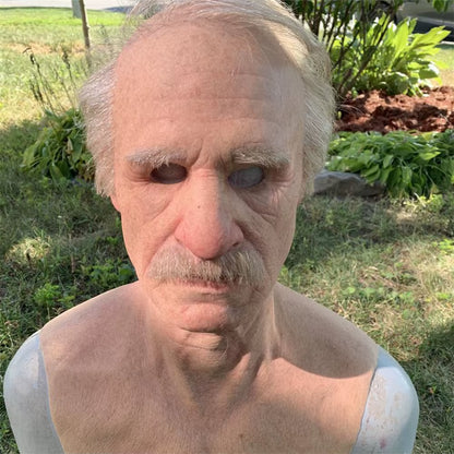 Halloween Headgear Halloween Latex Old Man Face Cover Elder Old Man Headgear for Masquerade Halloween Headgear Prop