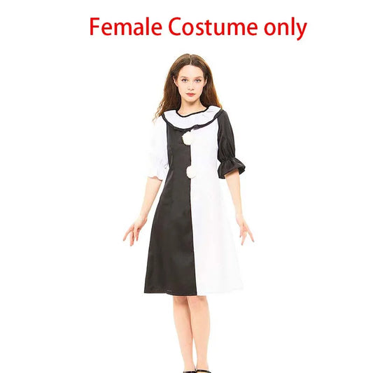 Terrifierr Cosplay Costume 1 Set Female or Male Horror Carnival Party Skin-Tight Killer Clowns Jumpsuit for Halloween Costume