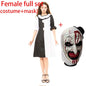 Terrifierr Cosplay Costume 1 Set Female or Male Horror Carnival Party Skin-Tight Killer Clowns Jumpsuit for Halloween Costume