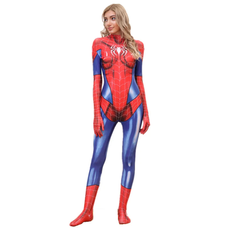 Adult Ladies Spiderman Costume Fancy Party Costume/Halloween Carnival Costume/Christmas Superhero Cosplay Jumpsuit Fashion